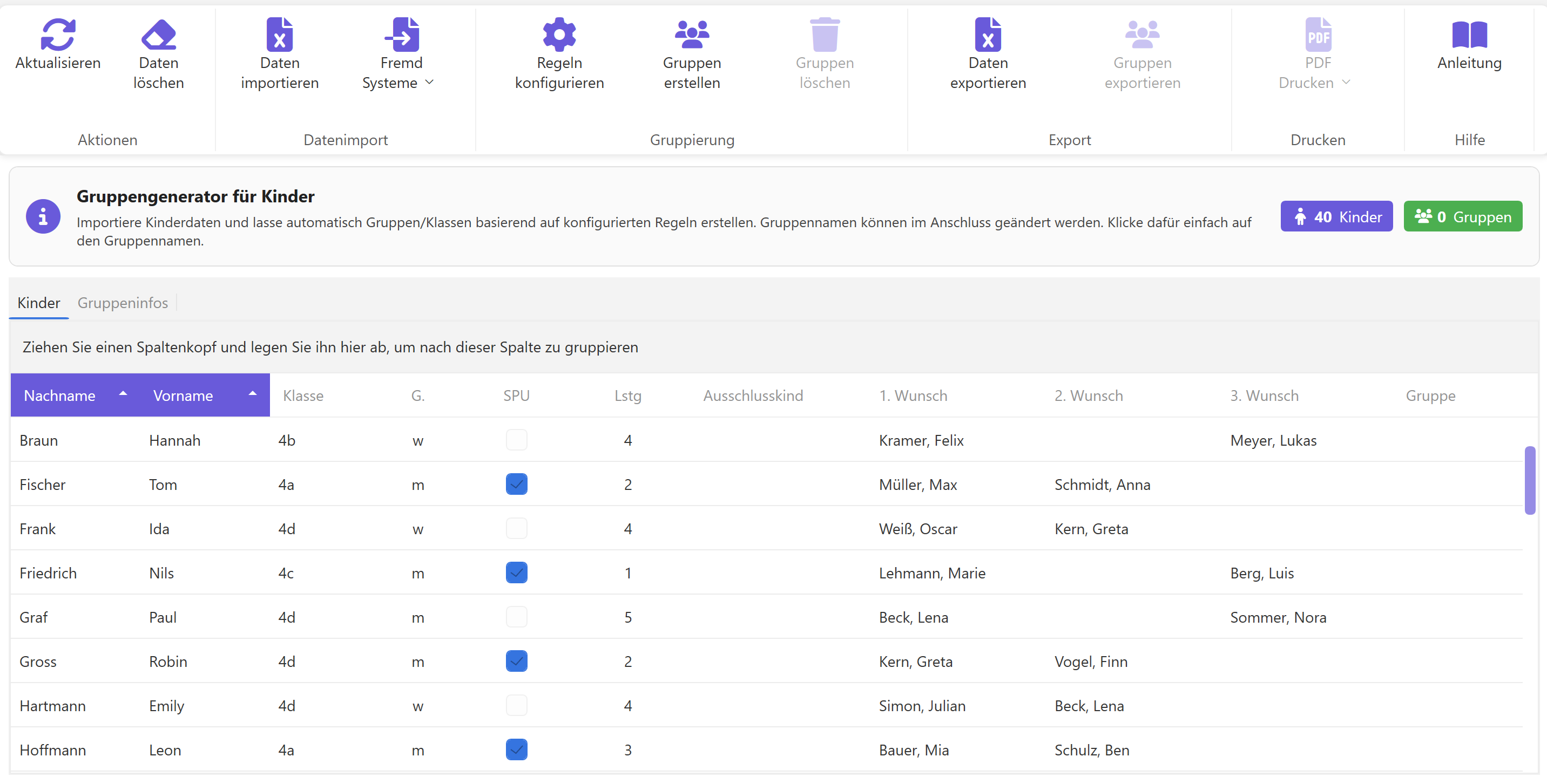 KI-gestützte Klasseneinteilung - Revolutionäre Klassenplanung in Sekundenschnelle